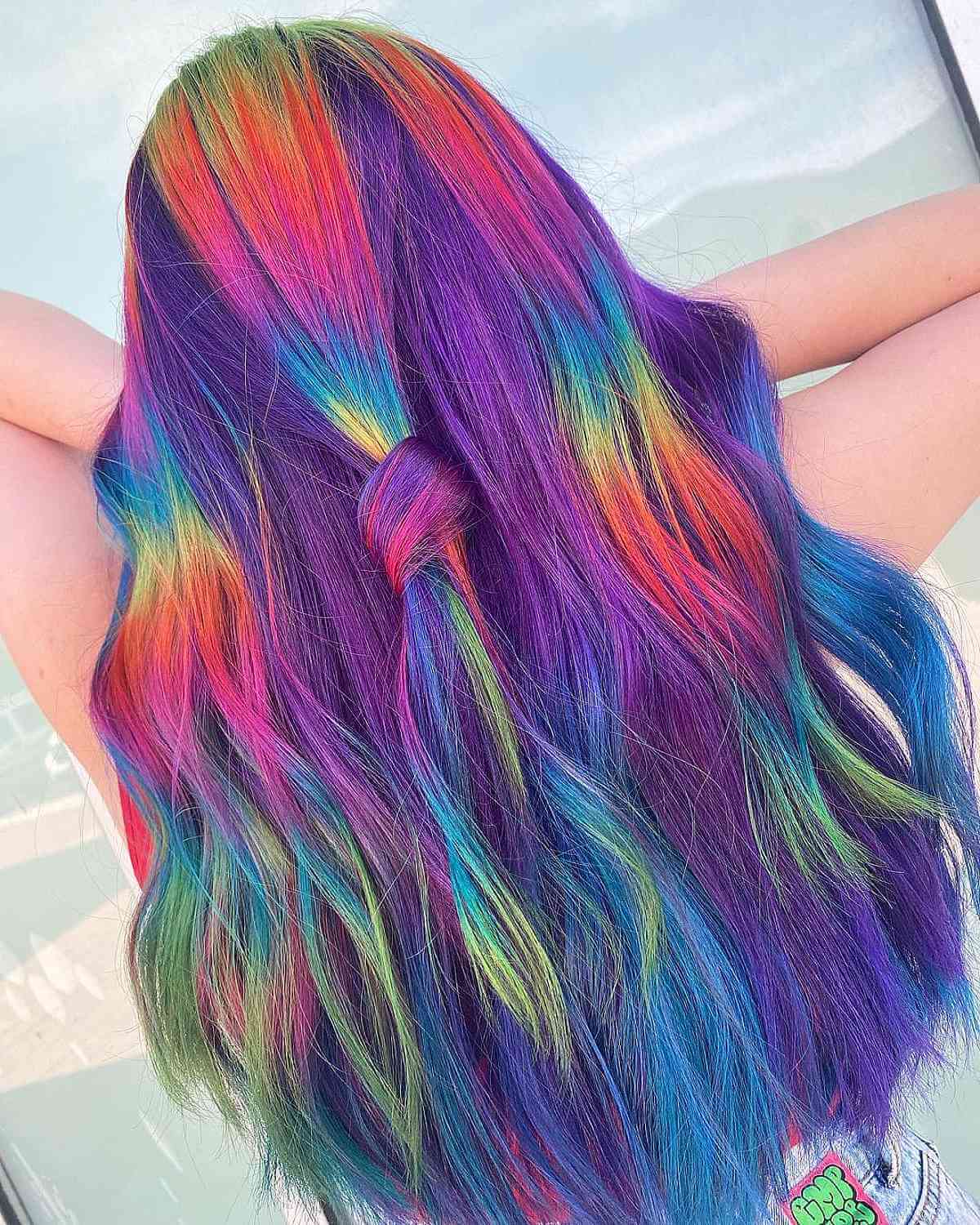 Long Kaleidoscope Rainbow Hair