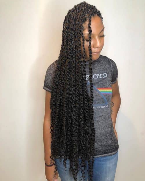 20 inches Springy Afro Kinky Hair Extensions for Braiding 8 Packs Pre  fluffed Popping Twist for Crochet Locs 10 Strands /Black Marley Braiding  Hair /1b# 1B Pack# 1B#