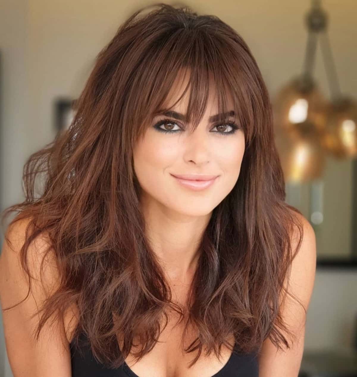 24 Trendy & Easy Long Layered Hair with Bangs for 2022