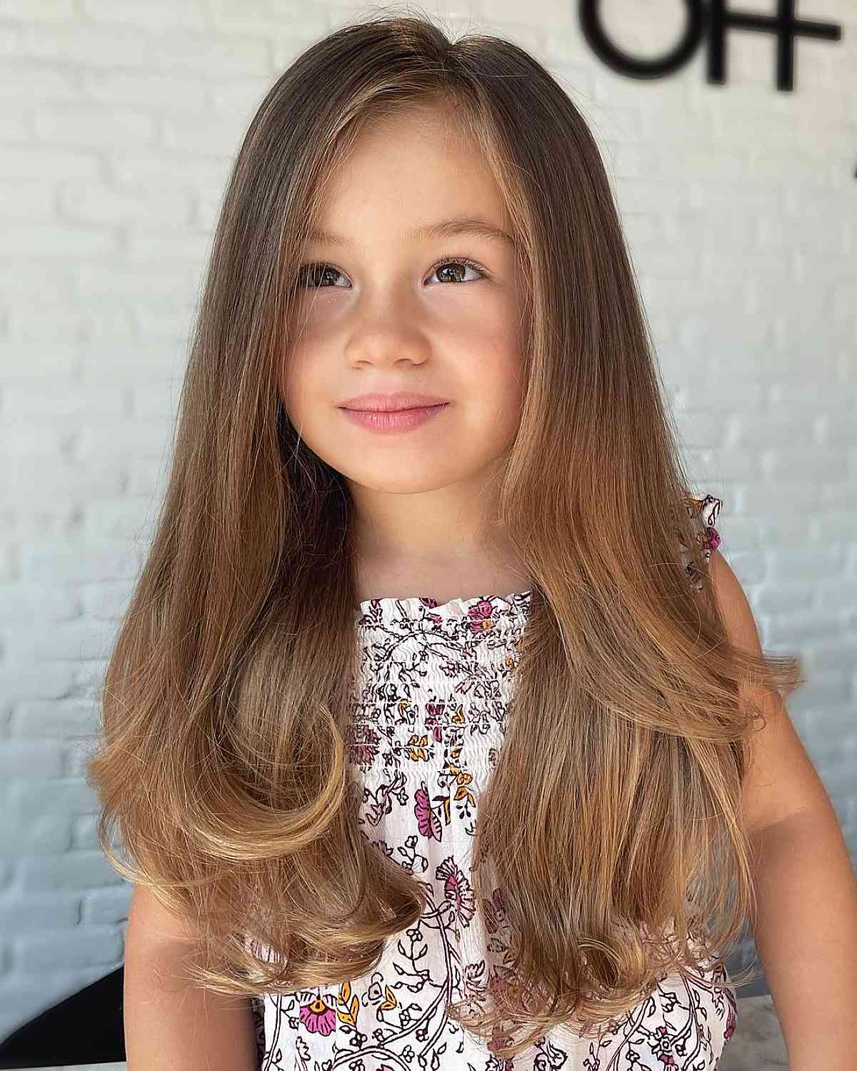 long layered hairstyle for little girls