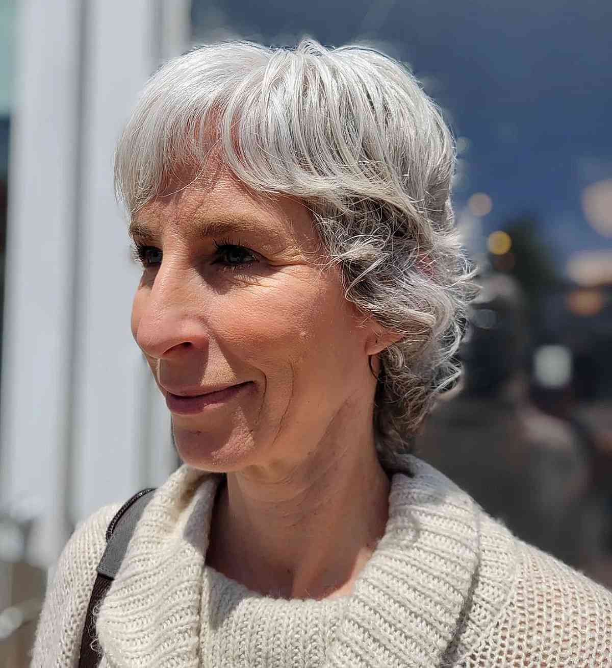 Long Layered Pixie Shag for Old Women Over 70