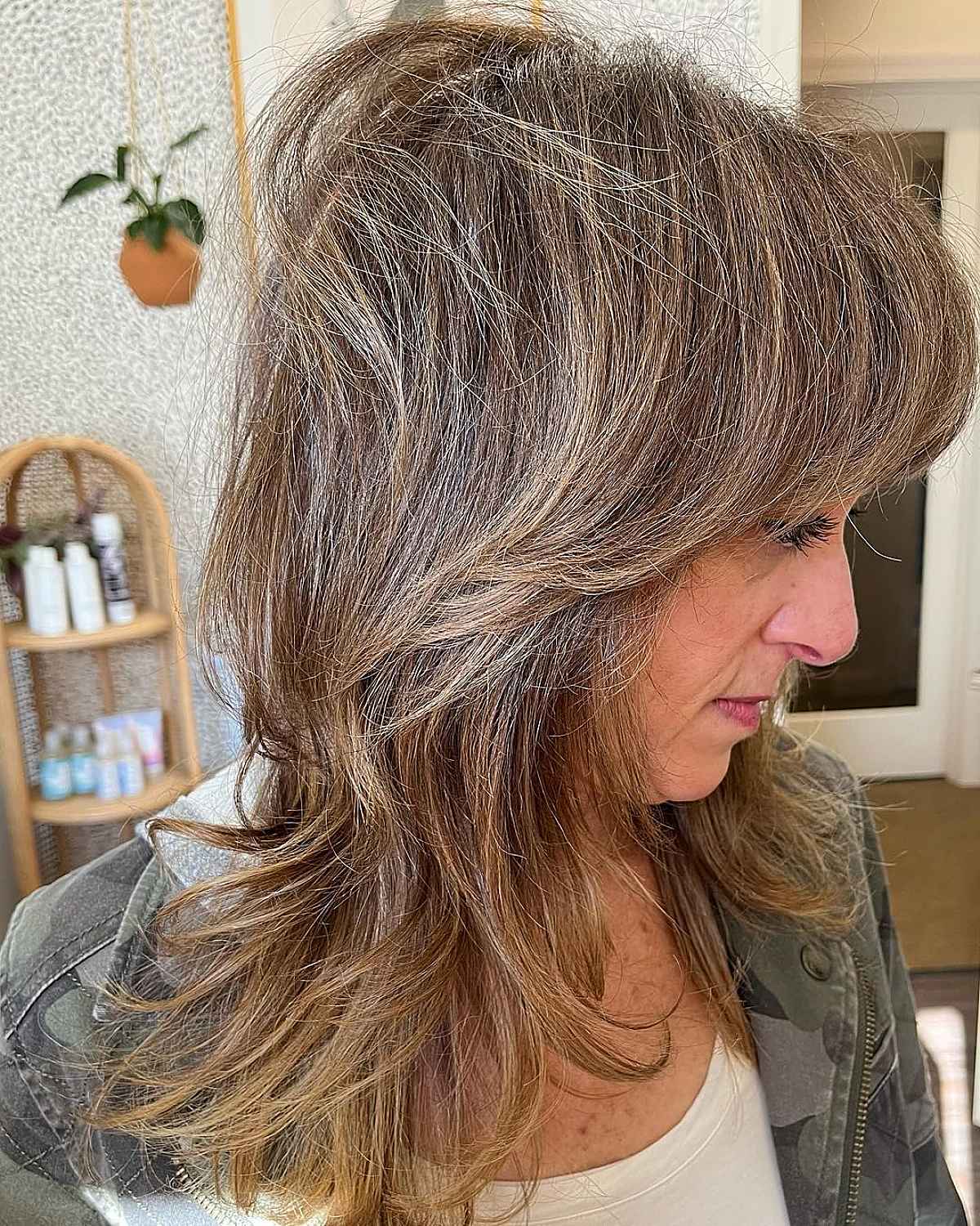 Long Layers for Women Over 50 with Medium Hair