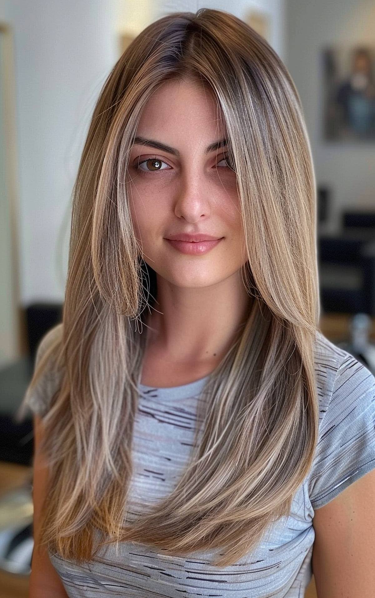 Long layered haircut for thin hair with added volume