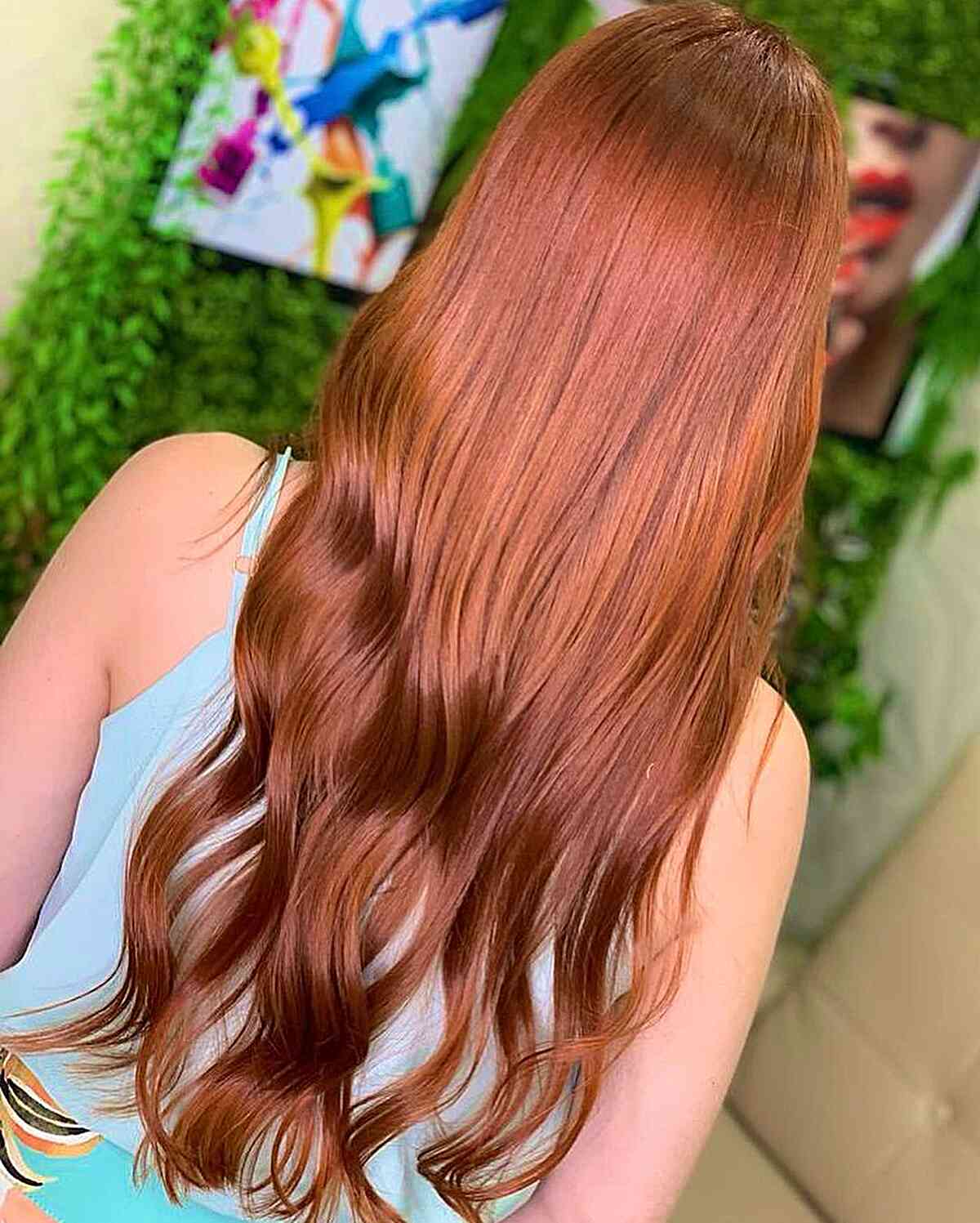 Long-Length Light Auburn Hair