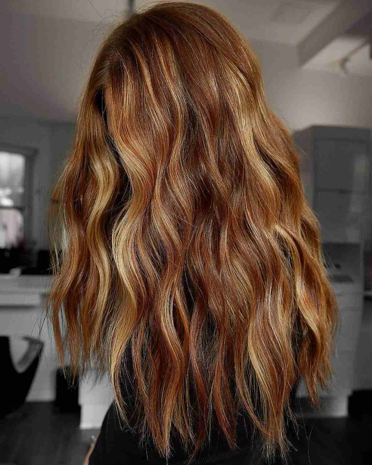 Long Lived-In Copper Balayage Hair