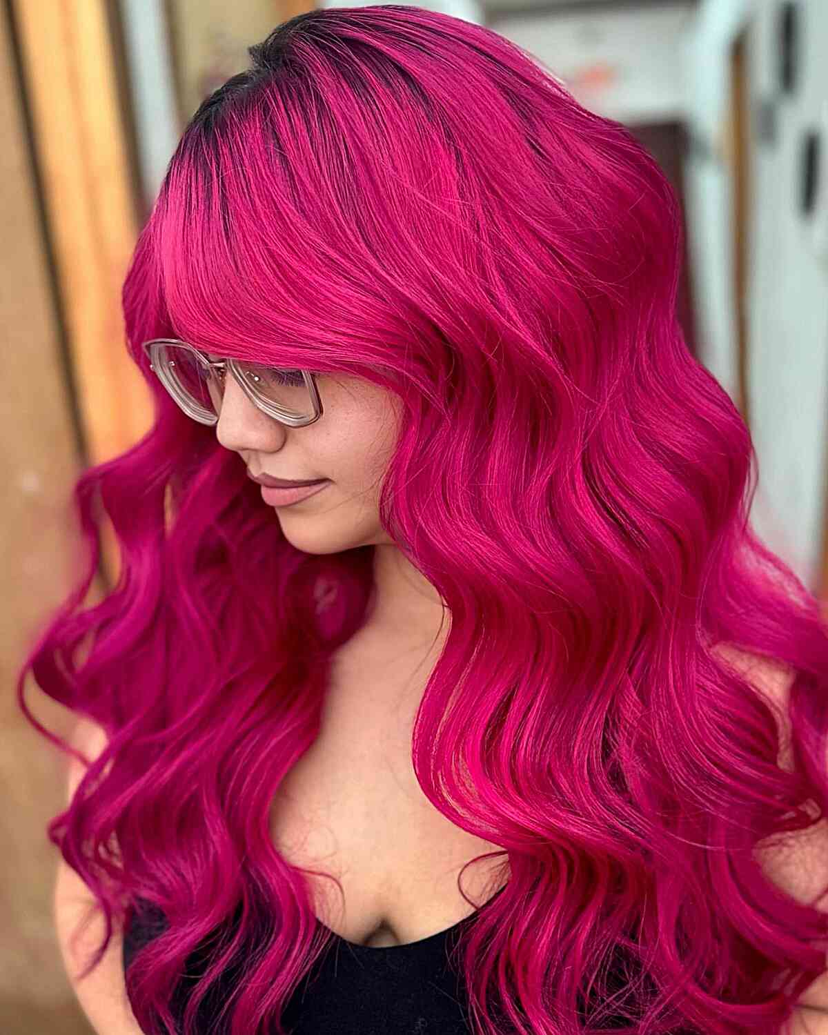 Long, Luscious, and Thick Magenta Pink Hair