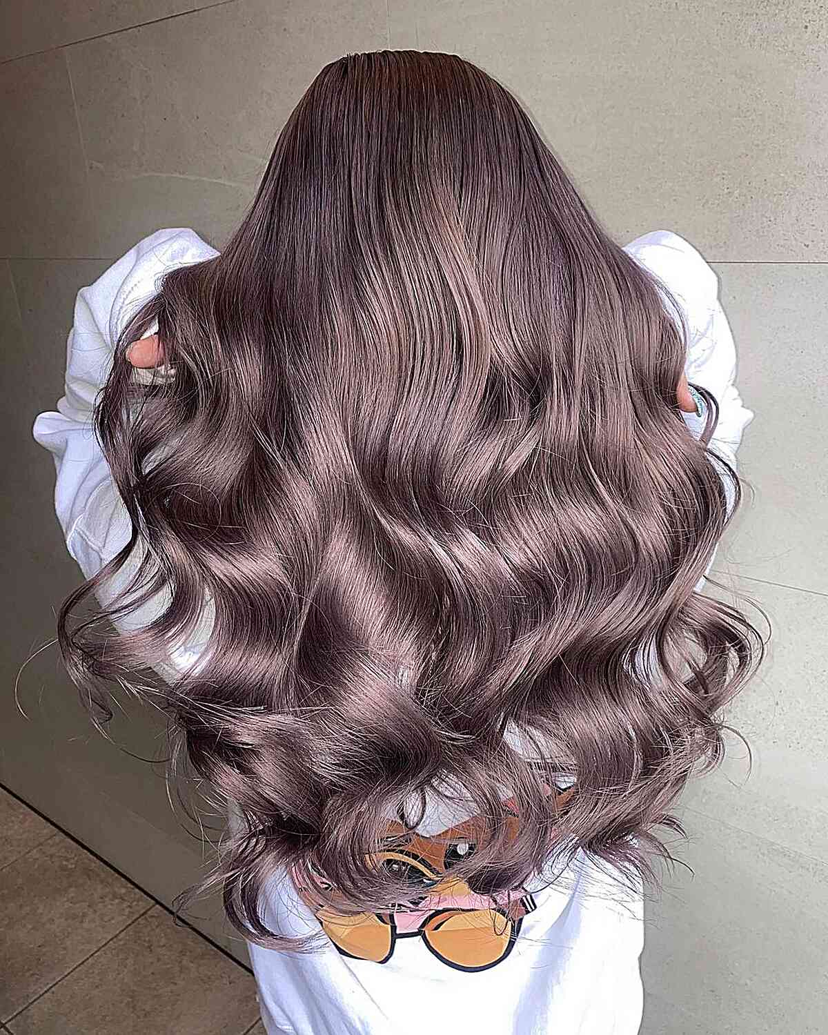 Long Muted and Dusty Brown Balayage Hair