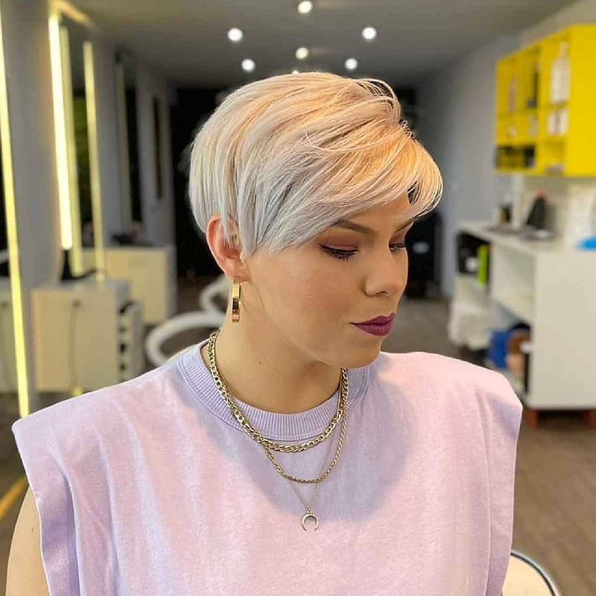 Long Pixie Crop with a Side-Swept Fringe