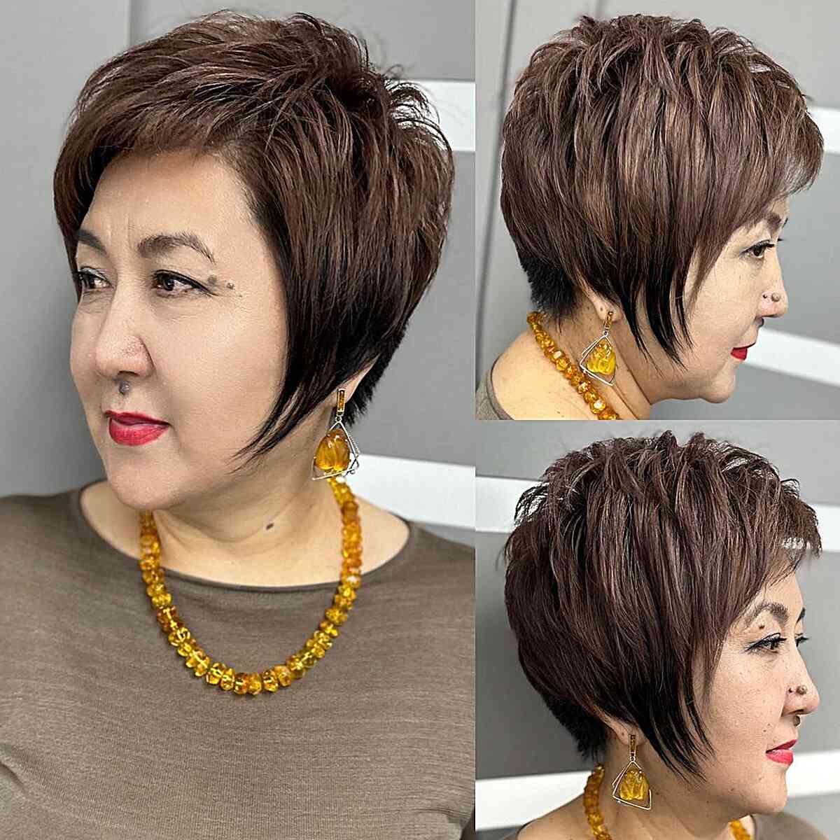 Long Pixie Cut for Older Ladies with Fine Hair