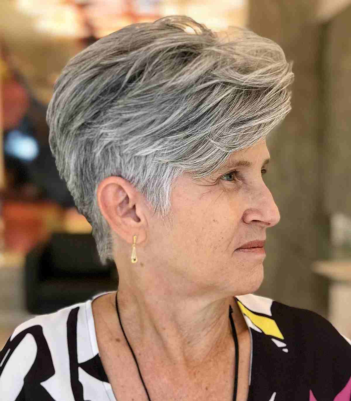Long Pixie Cut for Women Over 70