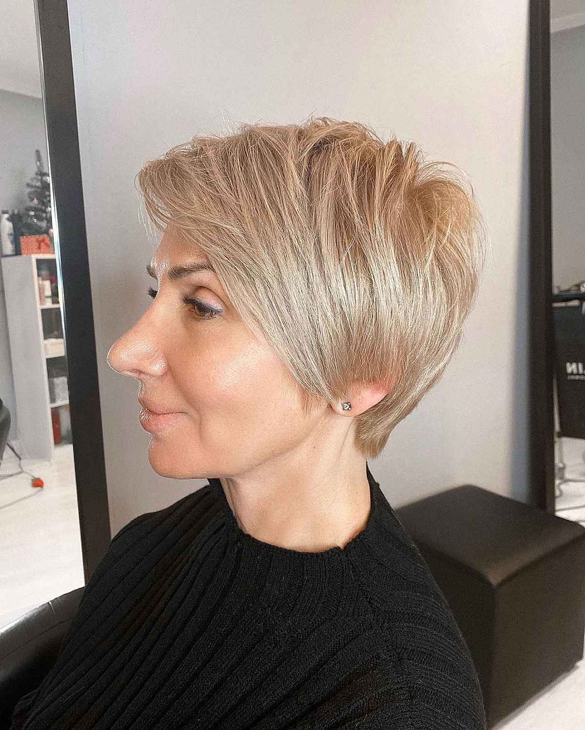 Long Pixie Cut with Side Bangs