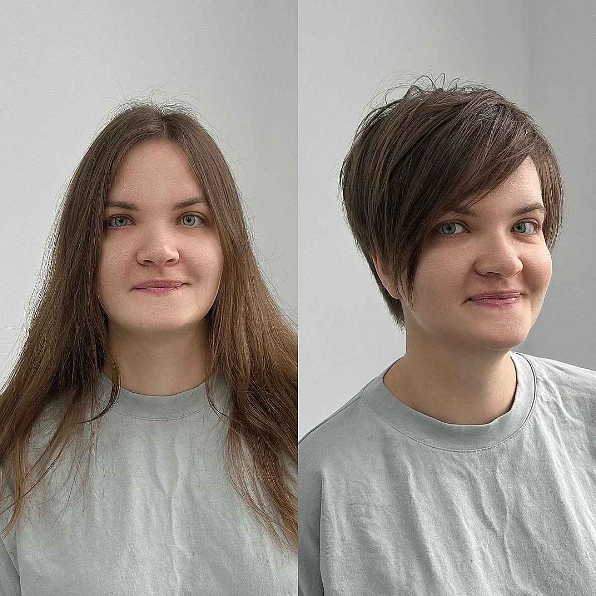 Long Pixie Cut with Side-Swept Bangs