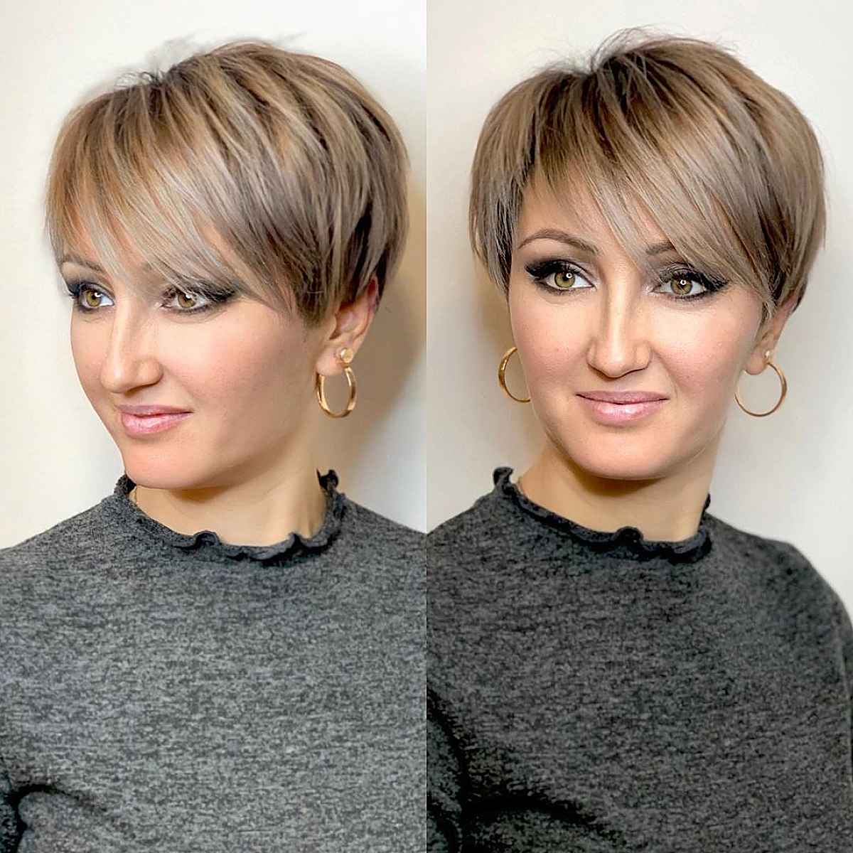 Long Pixie Cut with Wispy Bangs