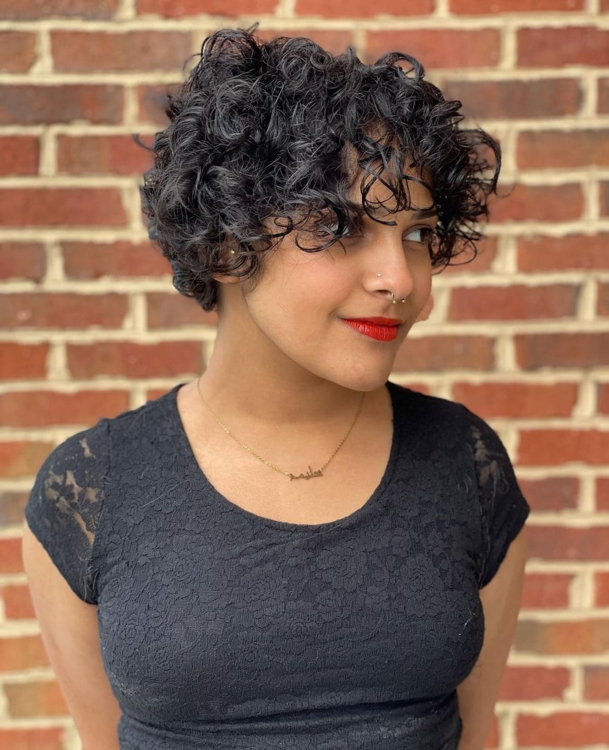 Cute Black Pixie for Naturally Curly Hair