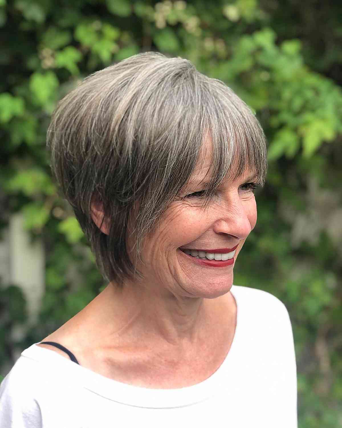A long pixie for women over 70