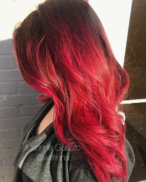Romantic Ruby Red Ombre