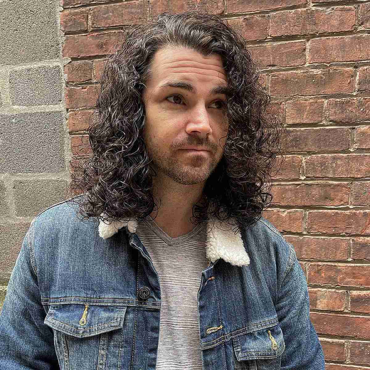 Long Rugged Curly Hair for Men