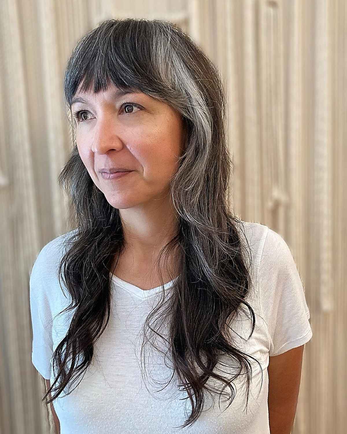 Long Shag Cut for a 60-Year-Old Woman