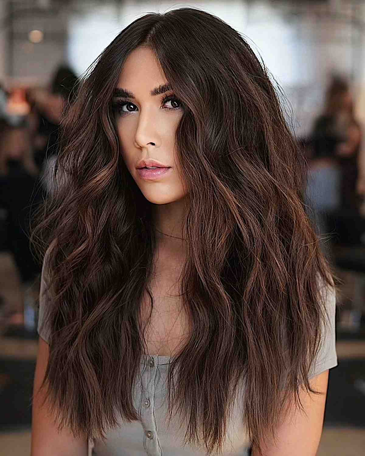 long shaggy layers for thick hair