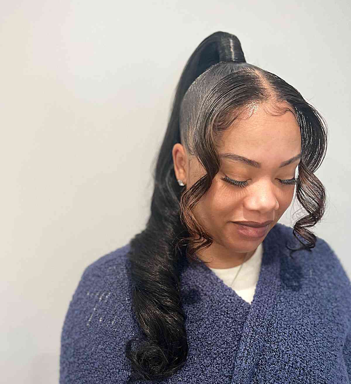 Long Sleek Weave Ponytail with Face Frame