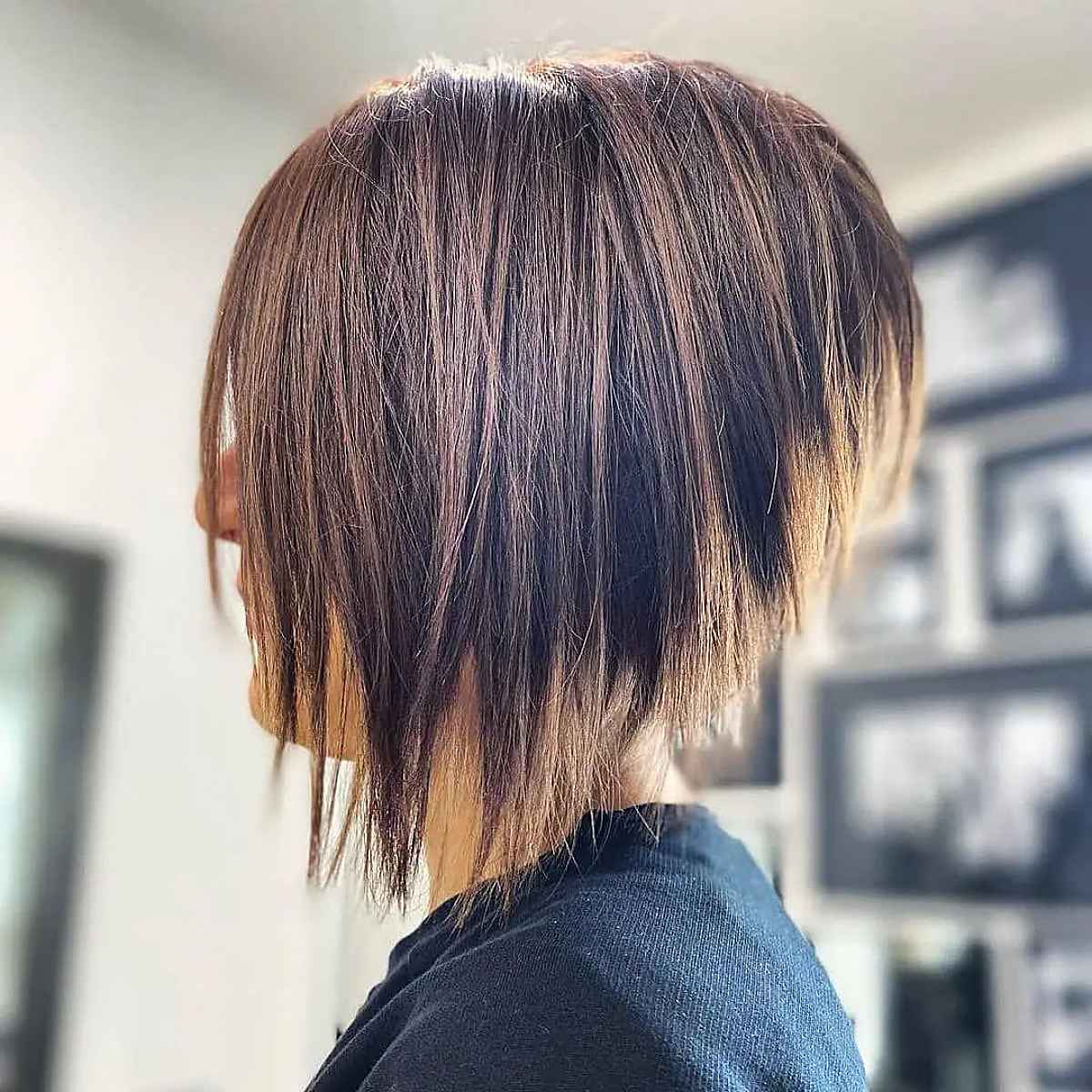 Long Stacked Bob with Choppy Ends
