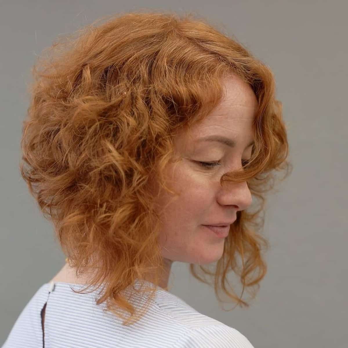 Long Stacked Curly Bob