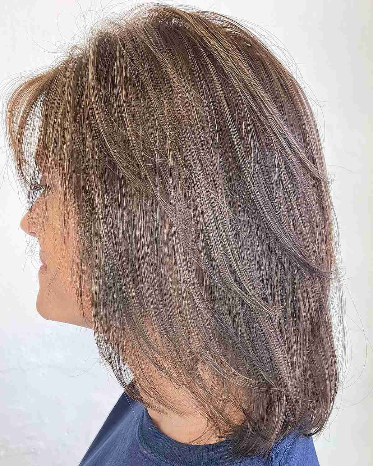 Long Stacked Layers on a Short to Medium Haircut