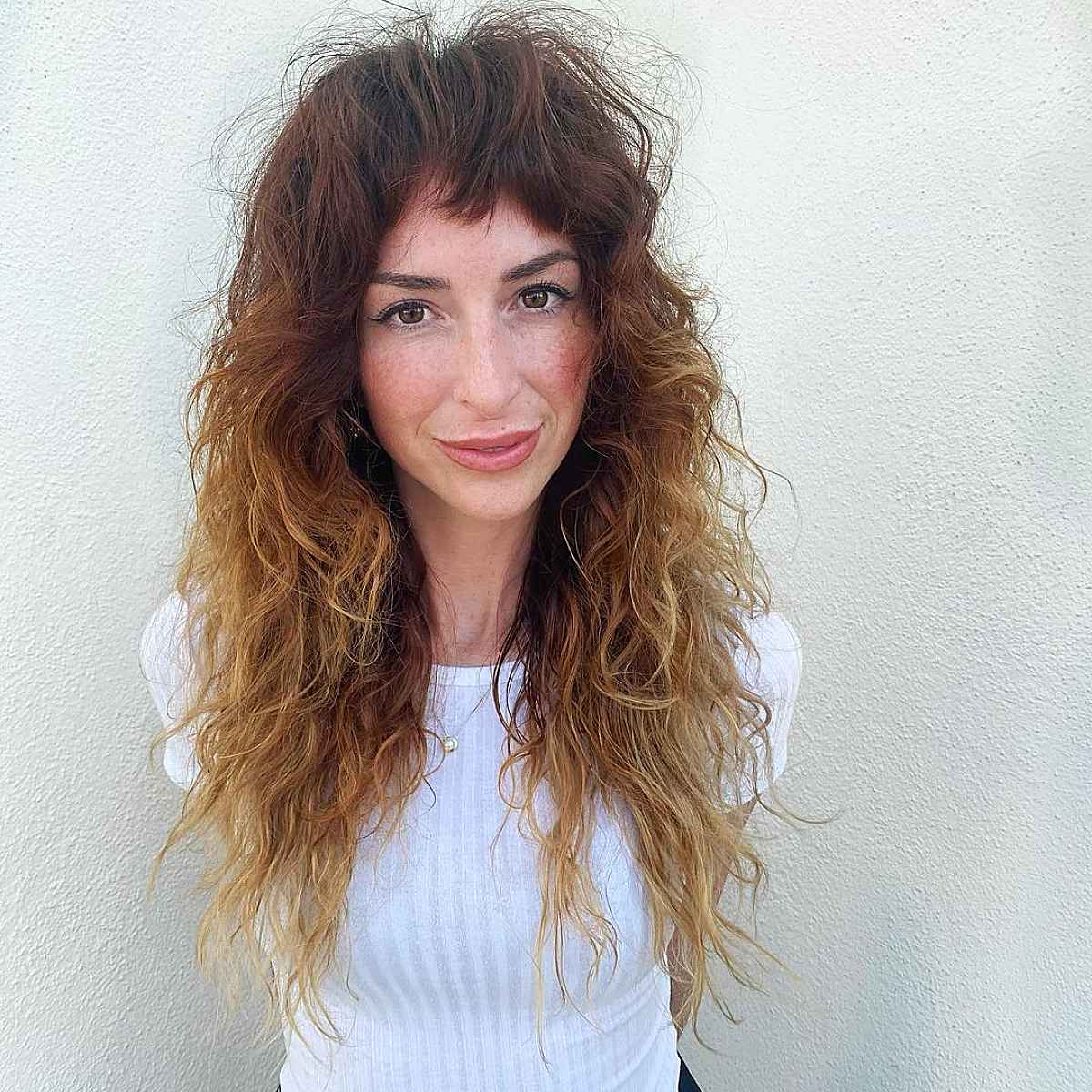 Long Textured Shag with Tousled Bangs