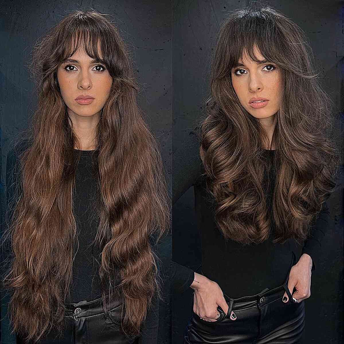 Long, Thick, and Shaggy Hairstyle