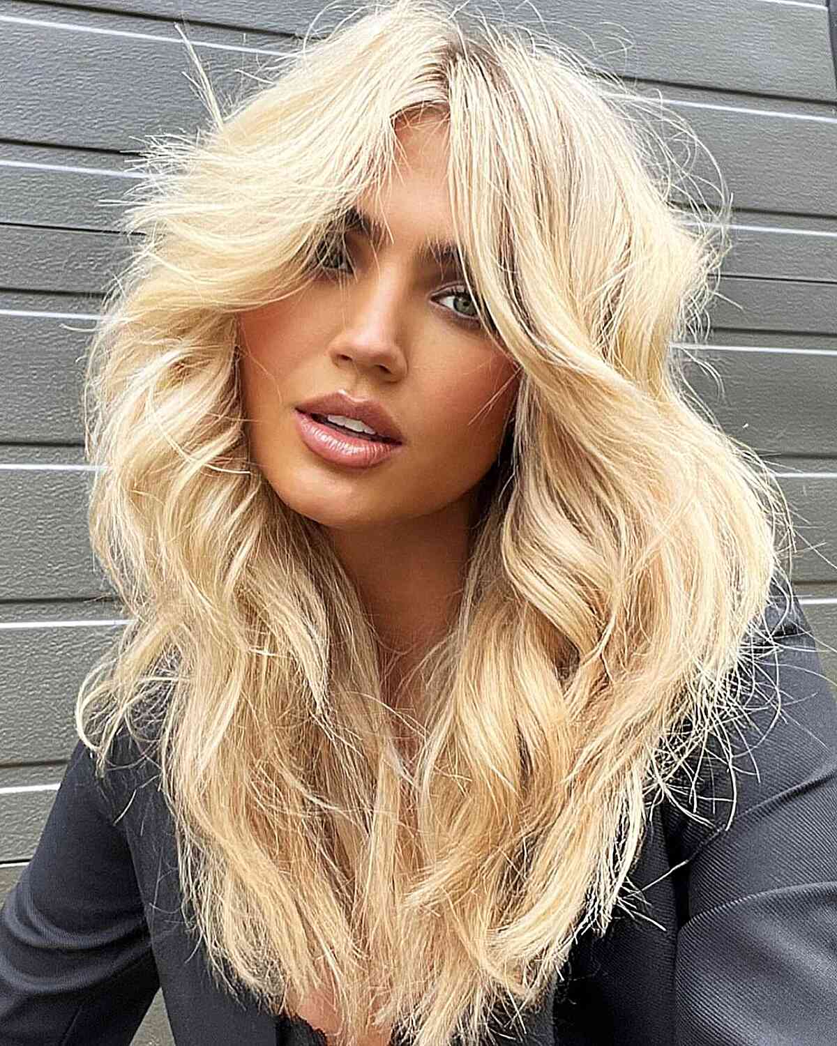 Long Thick Shag with Reflective Blonde Tones and Layers