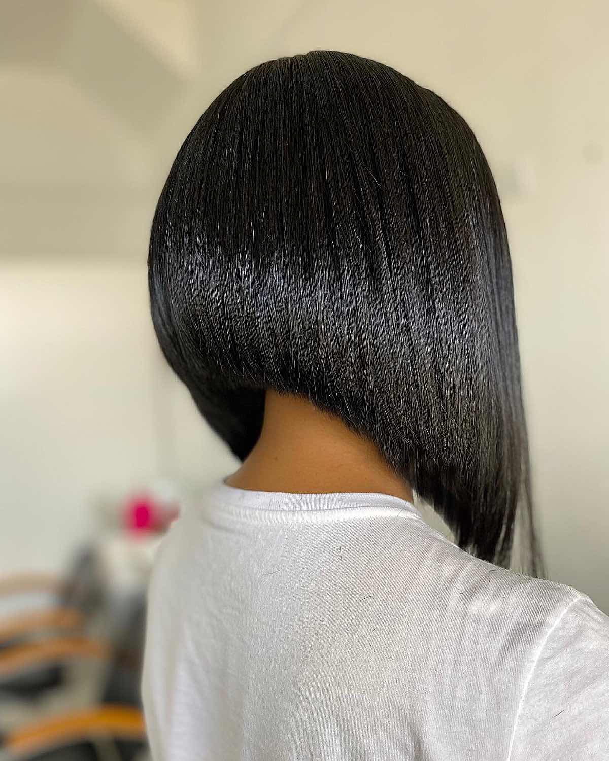 long undercut inverted bob for thick hair