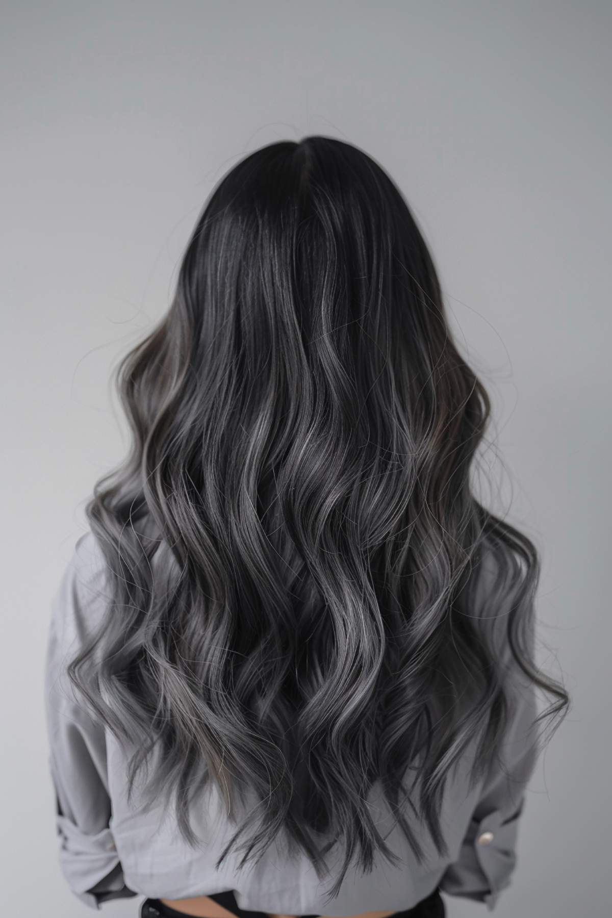 Black and grey ombre straight hair best sale