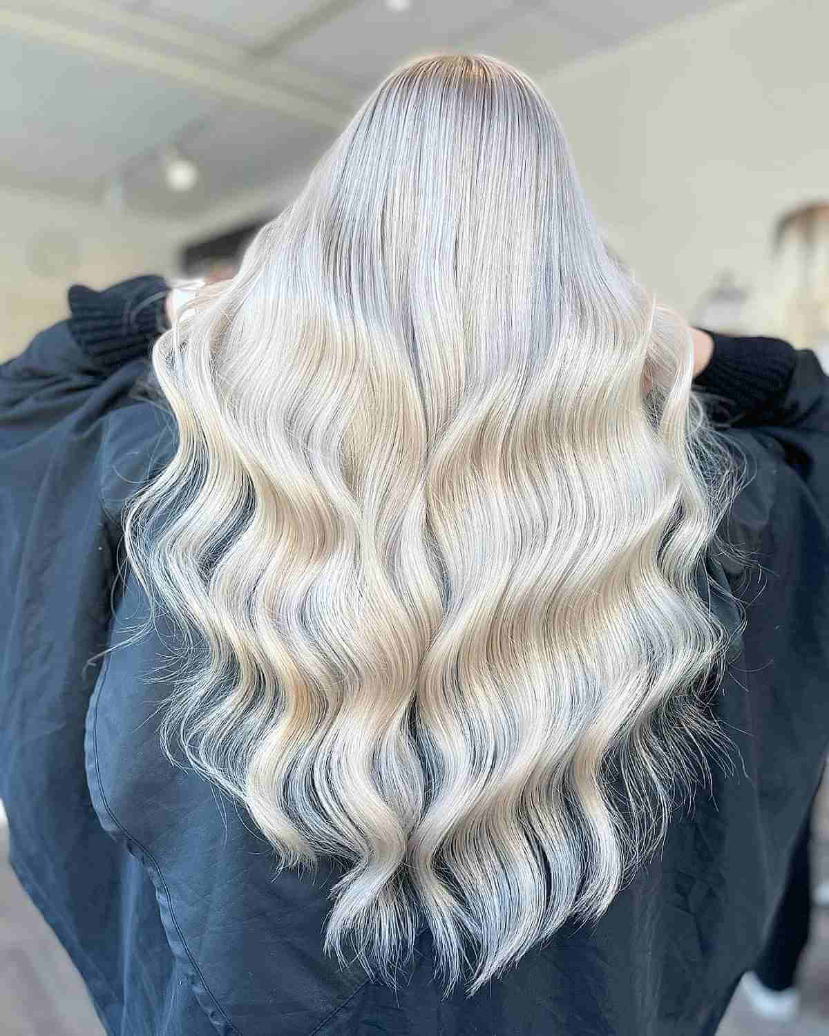 Long White Blonde Waves