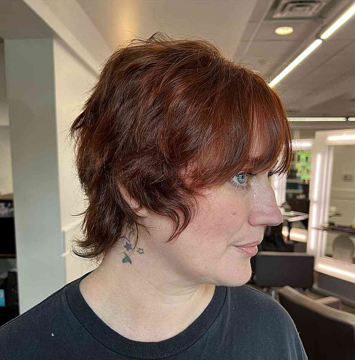Long Winged Pixie with Shaggy Edges and Bangs