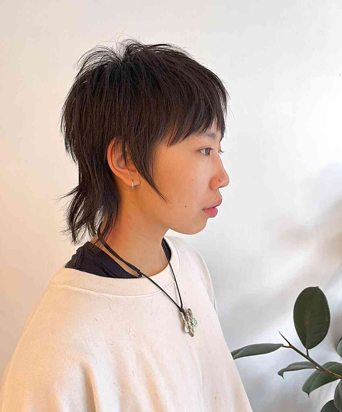 Long Wispy Pixie Shag Mullet with Bangs