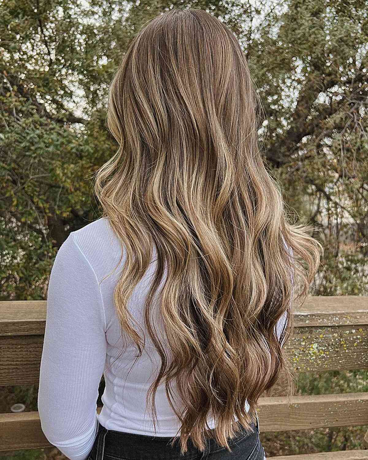 Longer Brown Hair with Dishwater-Toned Subtle Blonde Highlights