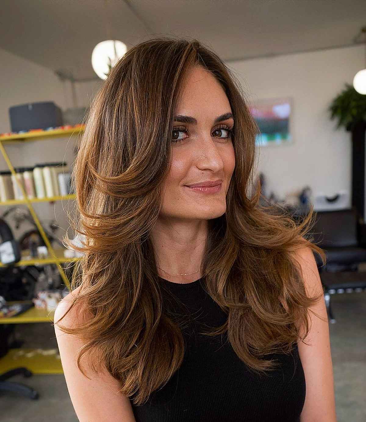 Longer Layers with Balayage Brown Hair Hairstyle