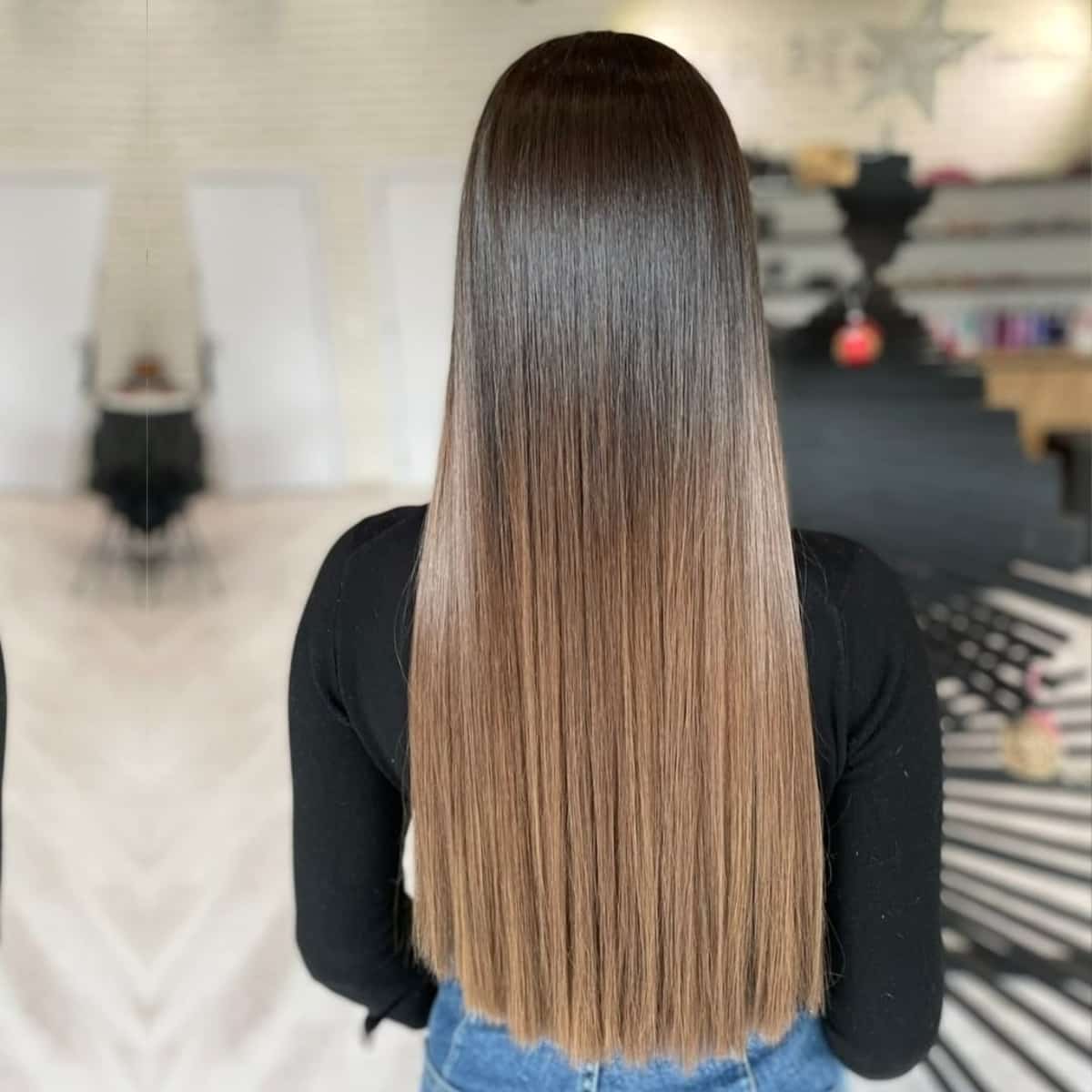 Long & Straight Chocolate Brown Color Melt