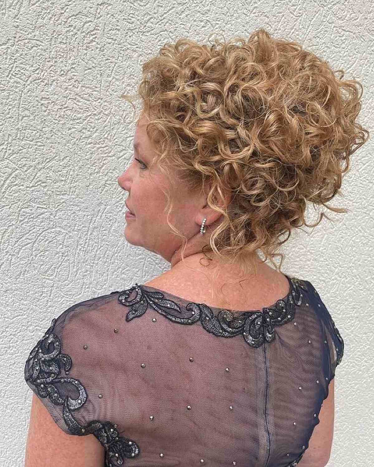 Loose Curly Updo for the Mother of the Bride