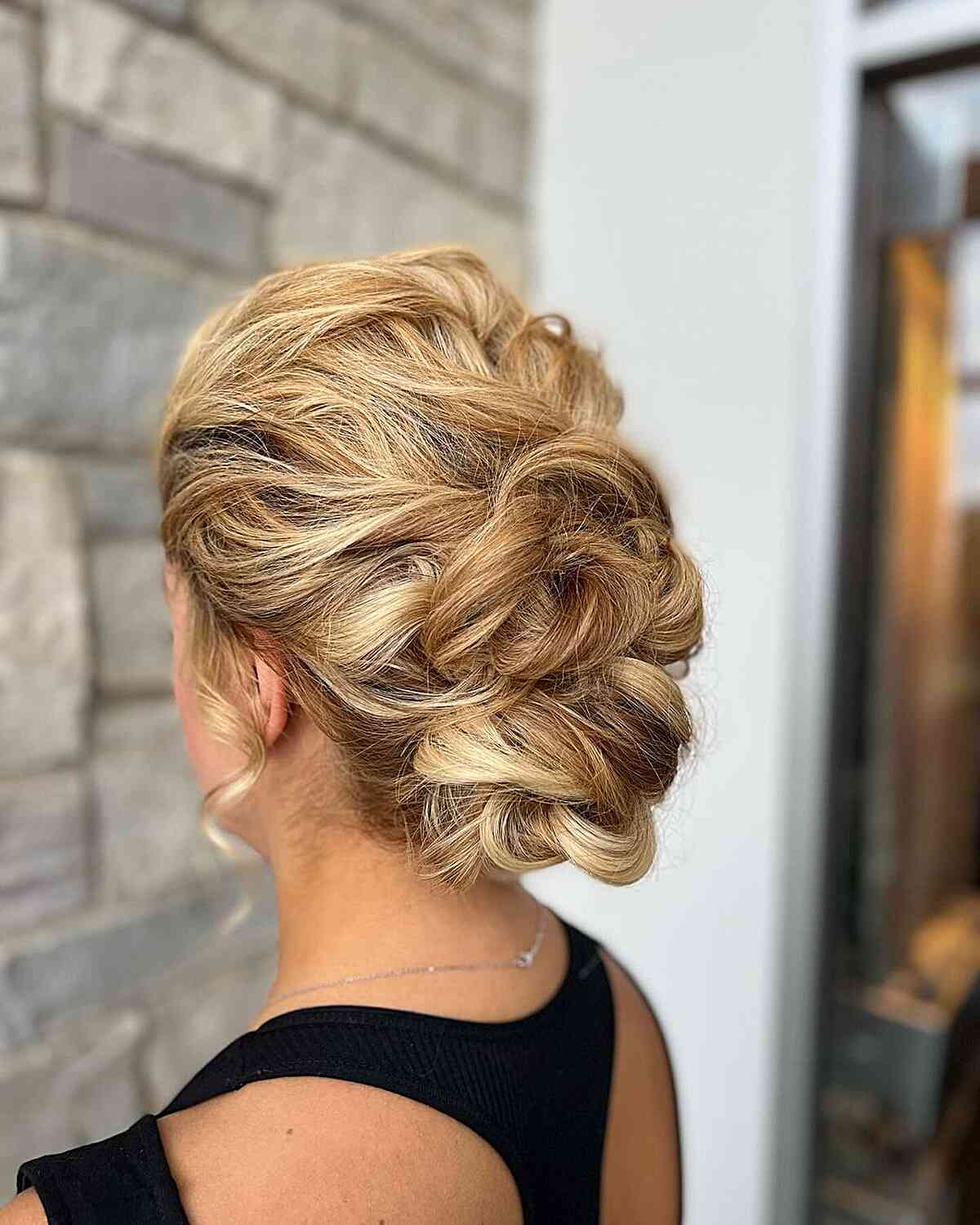 Loose Prom Updo with Waves for Long Hair