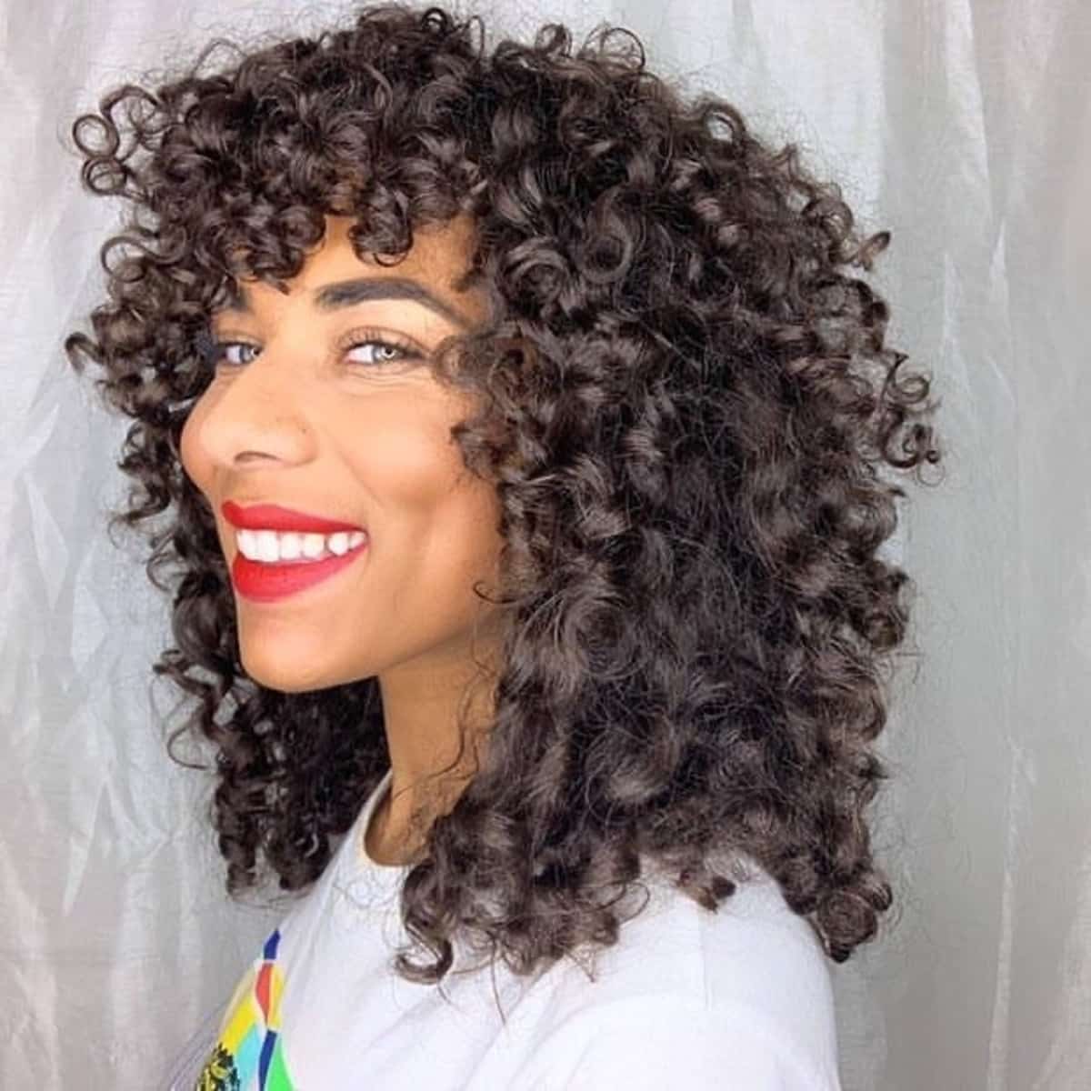 Lovely Shoulder-Length Curly Hair