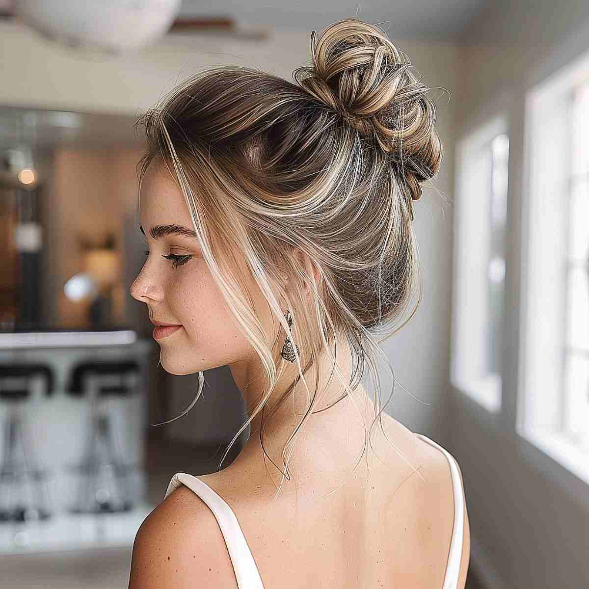 Lovely Top Knot Prom Updo