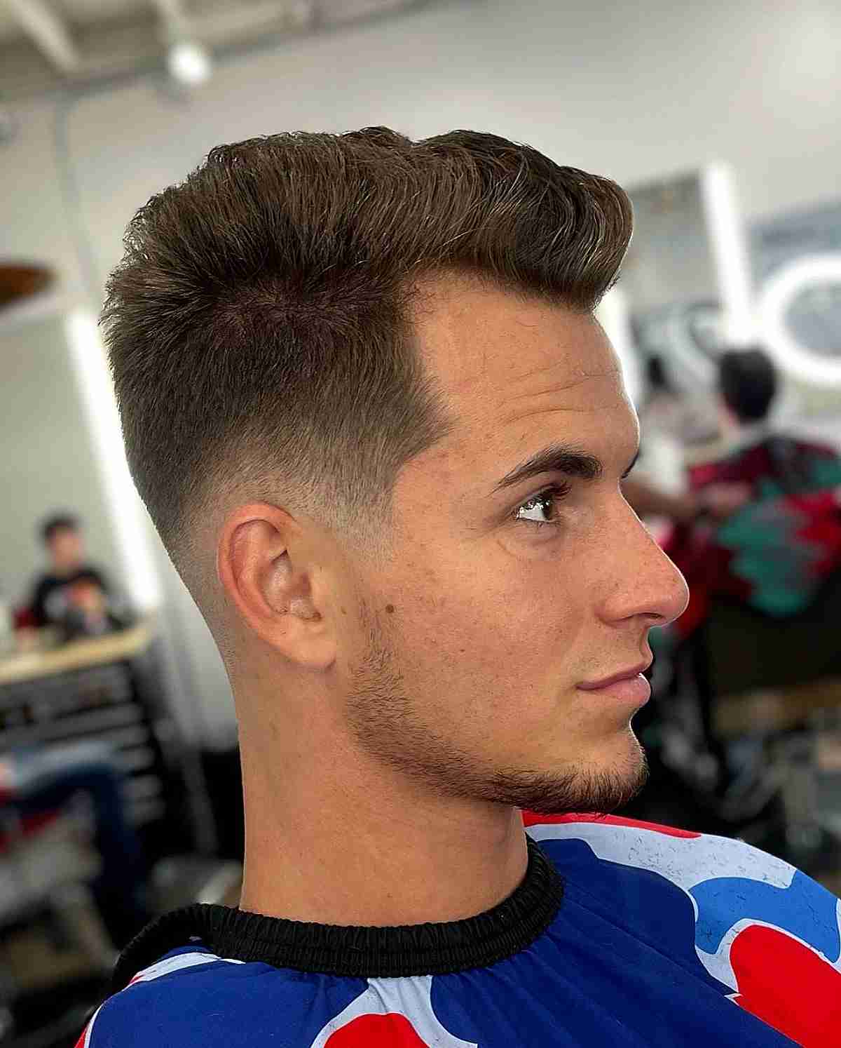 Low Brush Up Style with Faded Short Sides