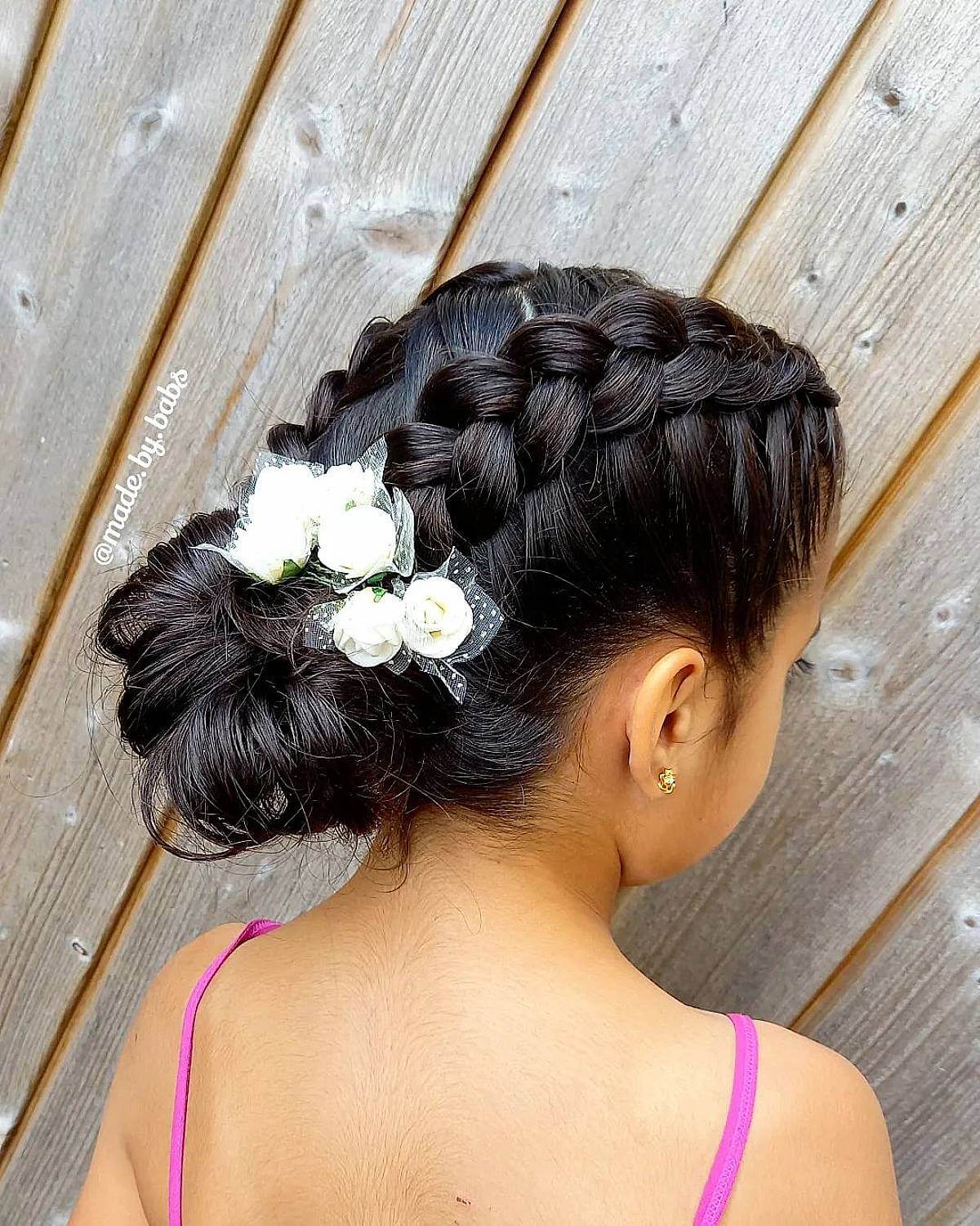 Low Bun Hairstyle for Little Ladies
