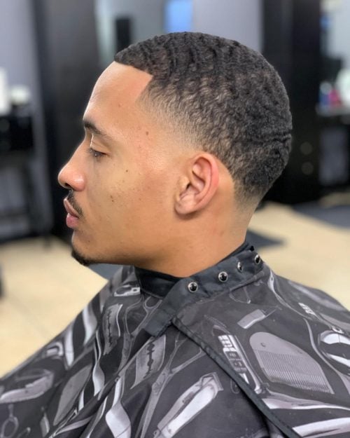 Wavy Caesar Haircut with Line-Up