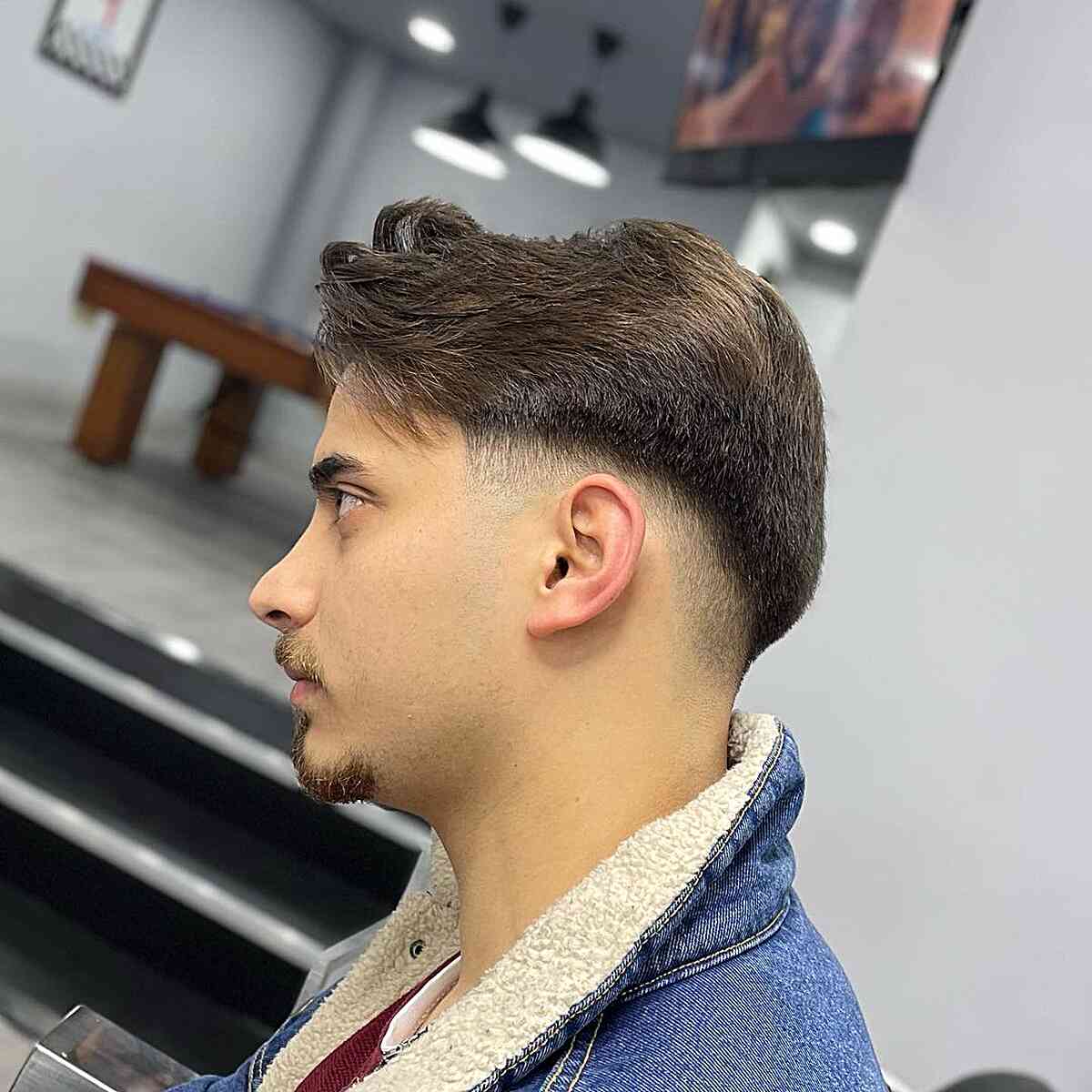 Low Fade Cut and Loose Texture Style for Thick-Haired Men with Facial Hair
