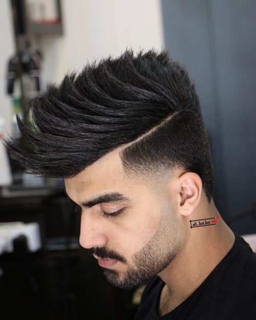 Side Part +Low Fade