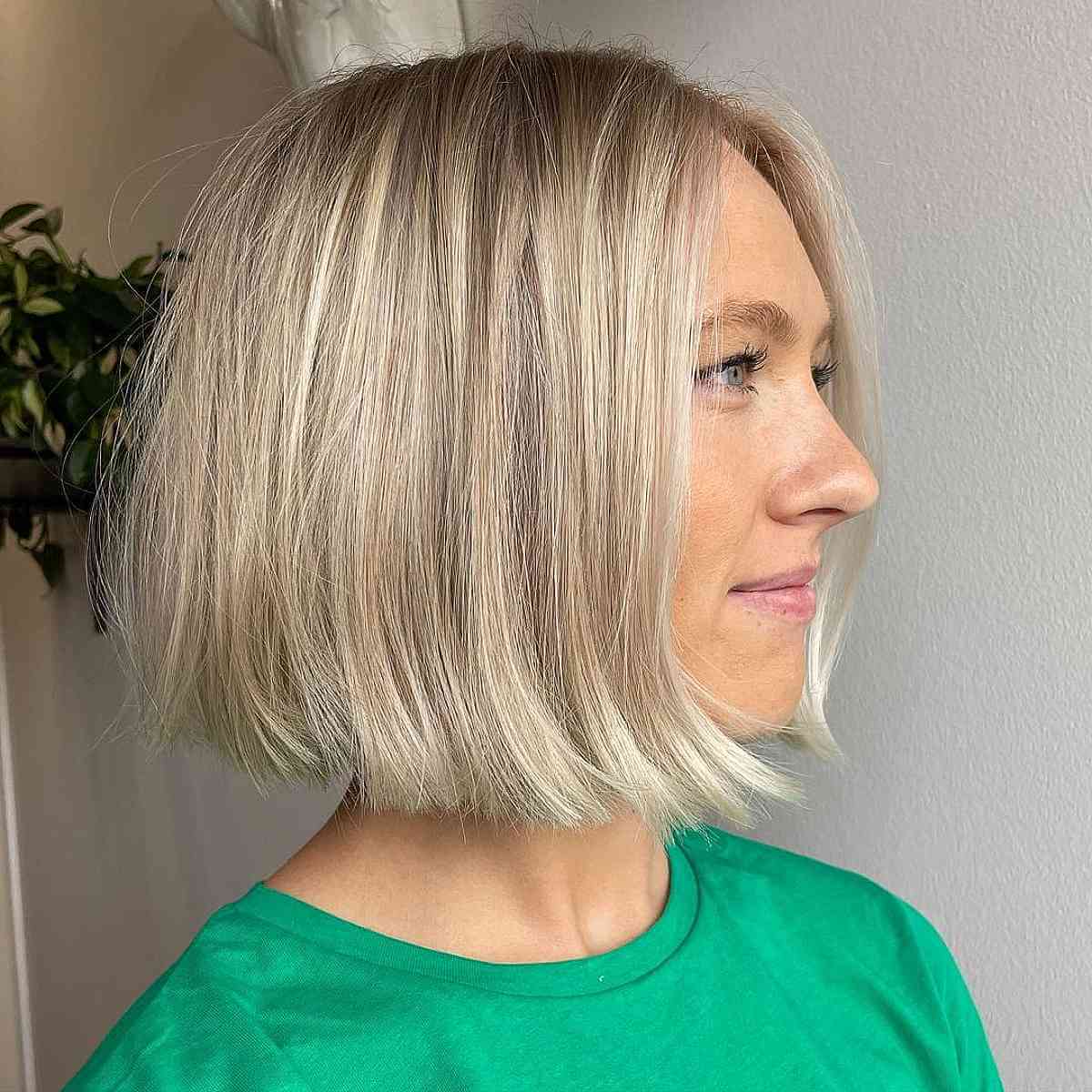 Blunt Bob with low maintenance on the chin