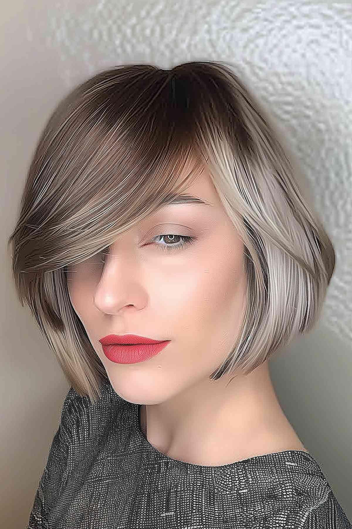 Low-Maintenance Bob with Side-Parted Bangs