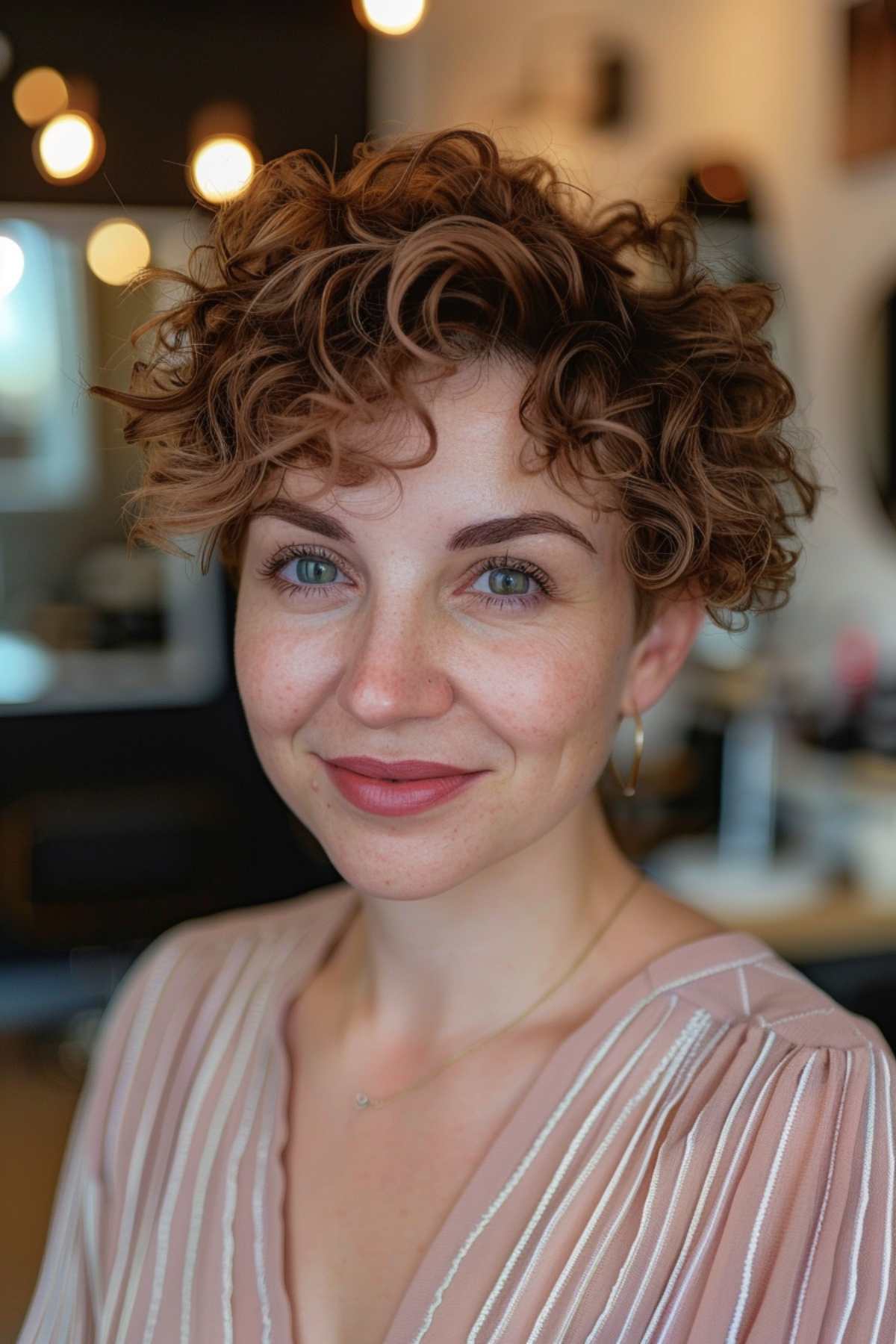 low maintenance curly pixie cut with volume for thin hair